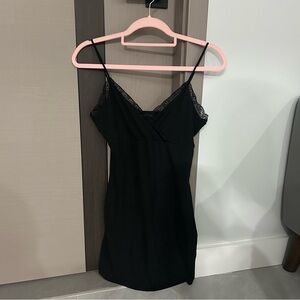 SHEIN black lace trim bodycon dress